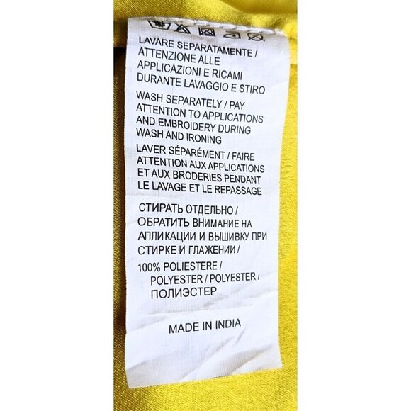 NWT Asos VIRGOS LOUNGE Daria Yellow Red Asymmetrical Embellished Midi Dress Sz 6 - Picture 4 of 10